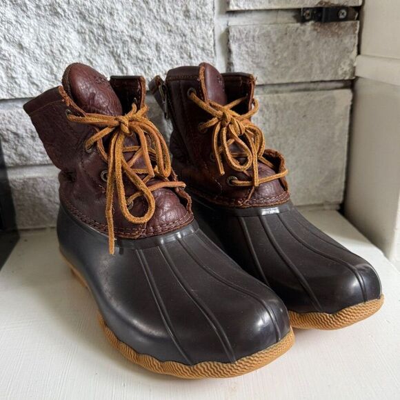 Sperry Women's Saltwater Waterproof Duck Rain Boots Outdoors Camping Hiking Sz 8 - Picture 1 of 7